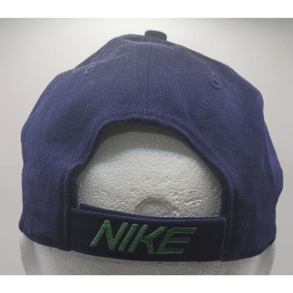 VINTAGE Nike Hat Cap Strap Back Blue Green Swoosh Embroidered‎ Logo Athletic Y2K - Picture 4 of 10